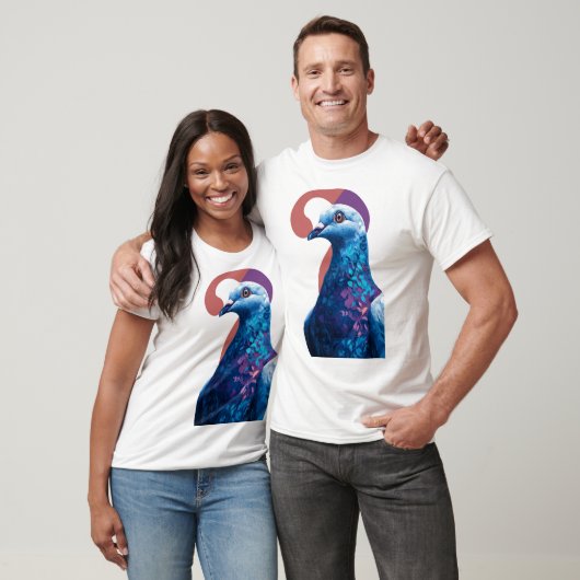 T-shirt Night Bloom Pigeon – Botanical Gradient Illustrati (Unisexe)