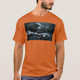 T-shirt Night Chase with Speeding Sports Car gift
