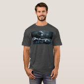 T-shirt Night Chase with Speeding Sports Car retro (Devant entier)