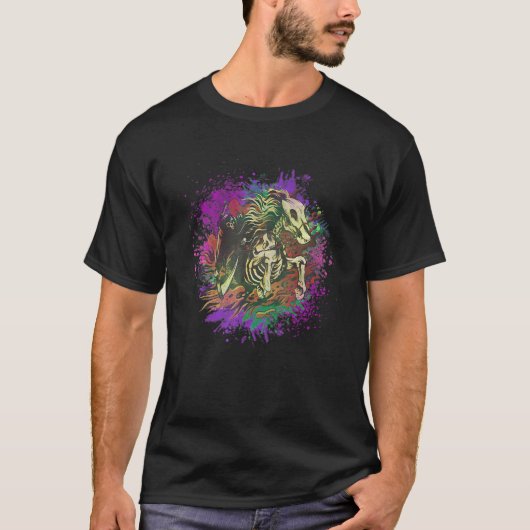 T-shirt Nightmare Horse Fire Burn Treehugger Animaux Anima (Devant)