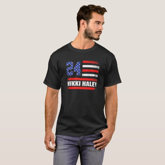 T-shirt Nikki Haley 2024 American Flag USA Flag  1 (Devant entier)