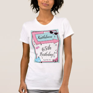T-shirt N'importe quel âge, Invitation d'anniversaire rétr