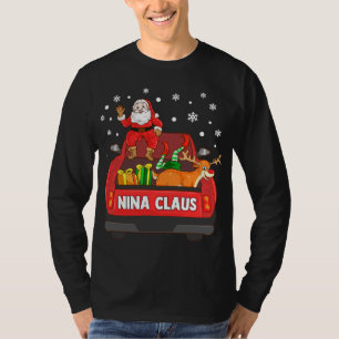 T-shirt Nina Claus Camion Rouge Père Noël Reindeer Elf Noë