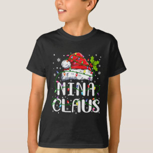 T-shirt Nina Claus Noël Père Noël Famille jumelée chapeau