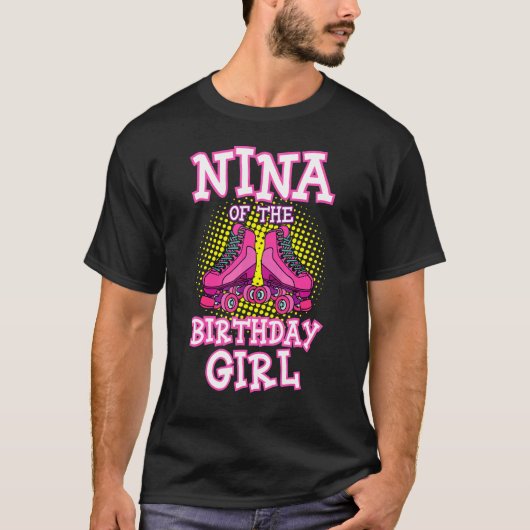 T-shirt Nina De L'Anniversaire Fille Roller Patins Anniver (Devant)