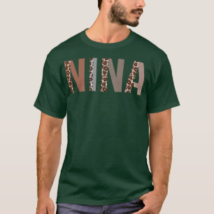 T-shirt Nina Empreinte de léopard Maman mignonne Fête des