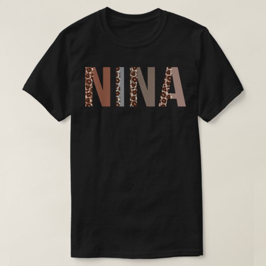 T-shirt Nina Empreinte de léopard Maman mignonne Fête des  (Design devant)