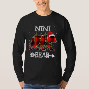 T-shirt Nini Bear, Red Buffalo Plaid Maman Bear Pyjama