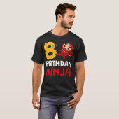 T-shirt Ninja 8e Ninja cake astronaute anniversaire (Devant entier)