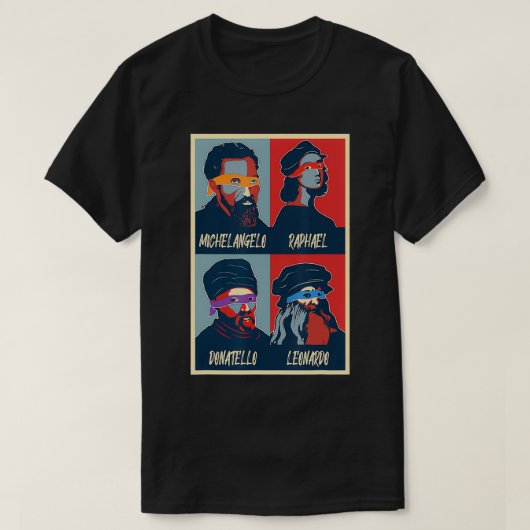 T-shirt Ninja Artiste de la Renaissance Italienne Leonardo (Design devant)