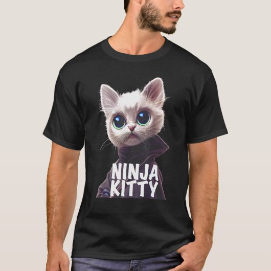T-shirt Ninja Cat Ninjitsu Kitten Humour article culte jap (Devant)