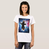 T-shirt Ninja Chat dans l'espace. (Devant entier)
