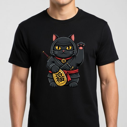 T-shirt Ninja Chat Maneki Neko