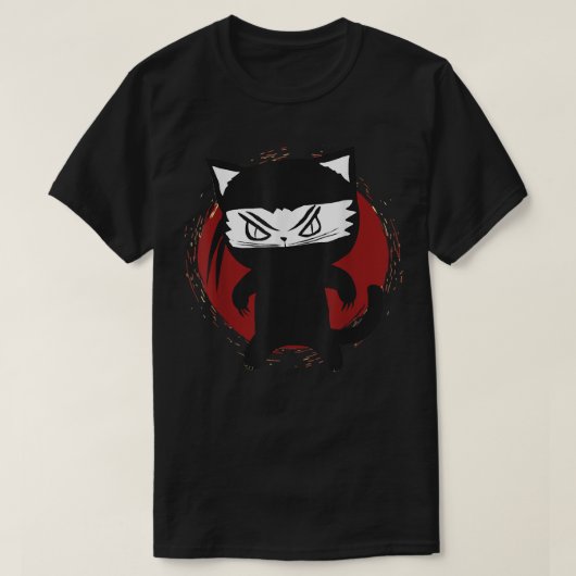 T-shirt Ninja Chat Nuit Kitty Shadow Kitten (Design devant)