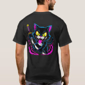 T-shirt Ninja Chat Samurai Épée Neon - OPTIVEXOJ (Dos)