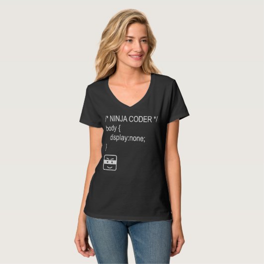 T-shirt Ninja Coder Website HTML CSS Multitâche Team Web (Devant entier)
