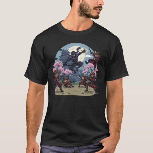 T-shirt Ninja contre Samouraï (Devant)