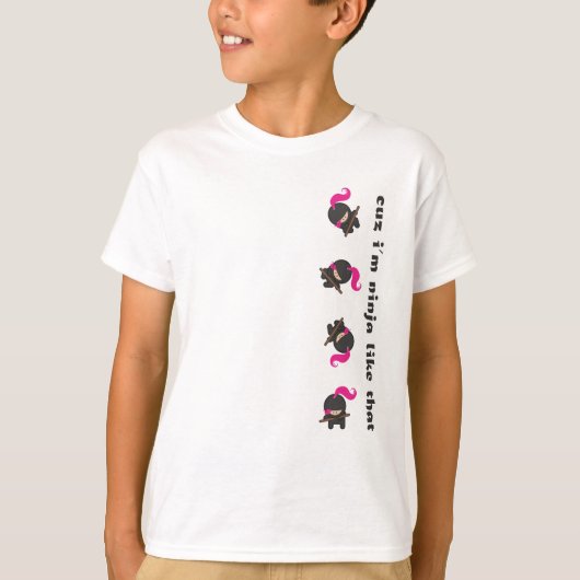 T-shirt Ninja croulant rose (Devant)