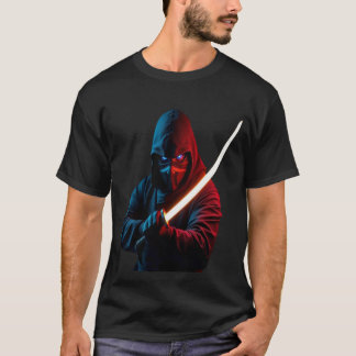 T-shirt Ninja Cyberpunk Néon – Graphisme de Katana Lumineu