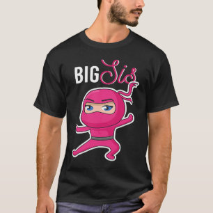 T-shirt Ninja En Rose Sui Ninja Fille Big Sis
