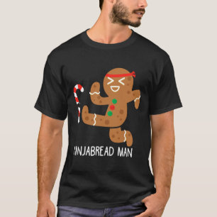 T-shirt Ninja Gingerbread Man Karate Martial Arts Black St