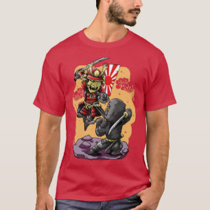 T-shirt ninja japonaise vs samouraï
