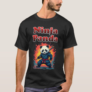 T-shirt Ninja Panda Cute Samurai Style