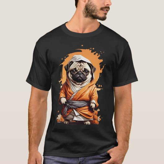 T-shirt Ninja Pug (Devant)
