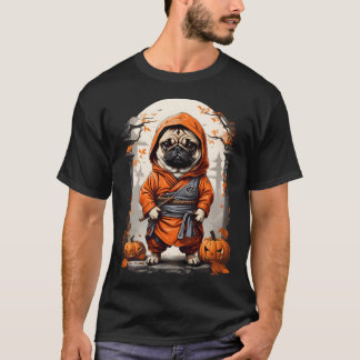 T-shirt Ninja Pug Halloween