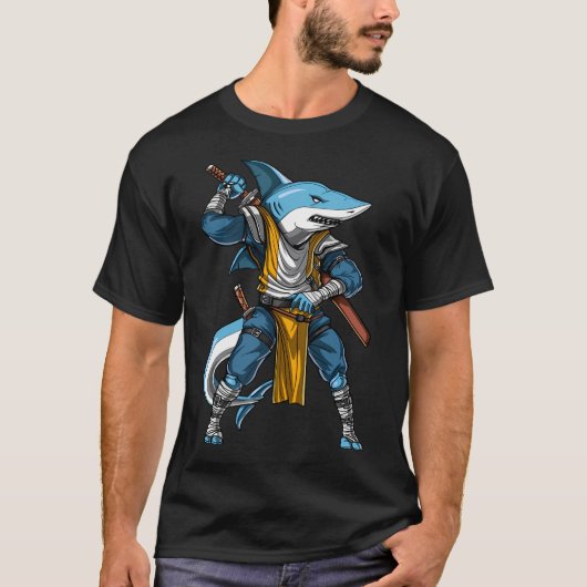T-shirt Ninja Samouraï Requin (Devant)