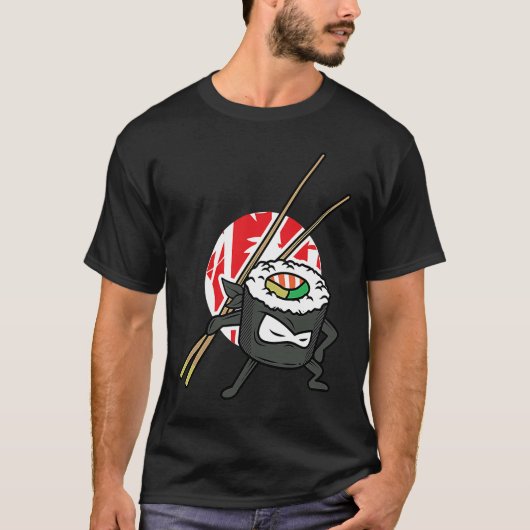 T-shirt ninja sushi (Devant)