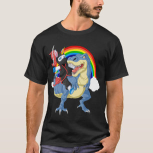 T-shirt ninja unicorn équitation trex