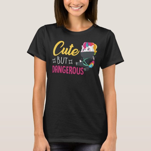 T-shirt Ninja Unicorn, mignonne mais dangereuse (Devant)