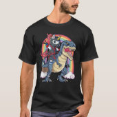 T-shirt Ninja Unicorn Riding Dinosaur (Devant)
