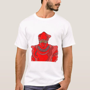 T-shirt Ninja vêtu de rouge.