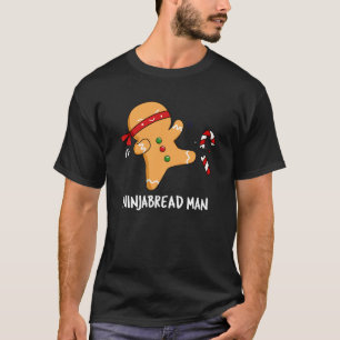 T-shirt Ninjabread Man Funny Gingerbread Pun Dark BG
