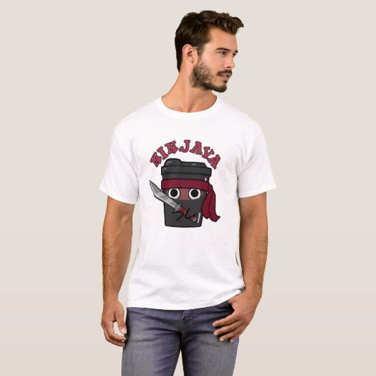 T-shirt Ninjava Funny Ninja Java Pun café (Devant entier)