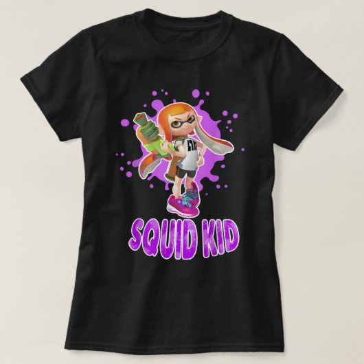 T-shirt Nintendo Splatoon calmar Kid Pink Splat Graphique (Design devant)