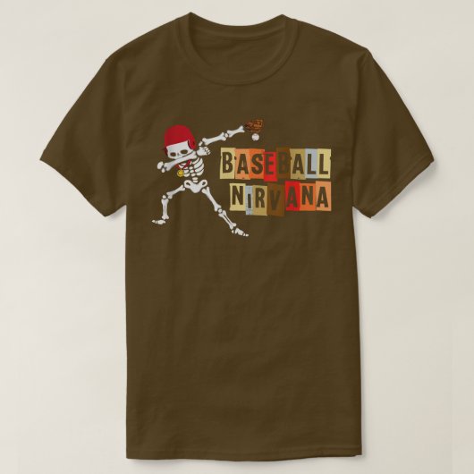 T-shirt nirvana Dabbing Baseball squelette (Design devant)