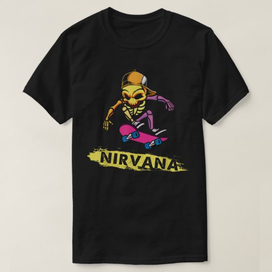 T-shirt Nirvanas Skateboard Skelton  (Design devant)