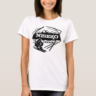 T-shirt Niseko Japon logo jaune ski art dames débardeur