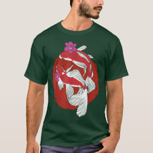 T-shirt Nishikigoi Cherry Blossom Koi Fish Pond Sakura Koi