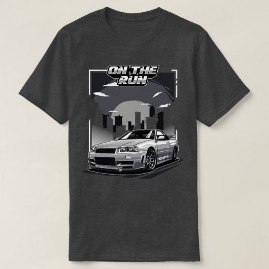 T-shirt Nissan Skyline GTR R34 En Course (Design devant)