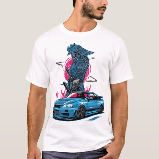 T-shirt Nissan Skyline R34 T-ShirtNissan Skyline R34 (Devant)