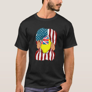 T-shirt Niue Drapeau Sang à l'intérieur de moi Accueil Fie