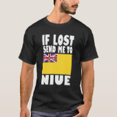 T-shirt Niue Flag Design If lost send me to Niue (Devant)