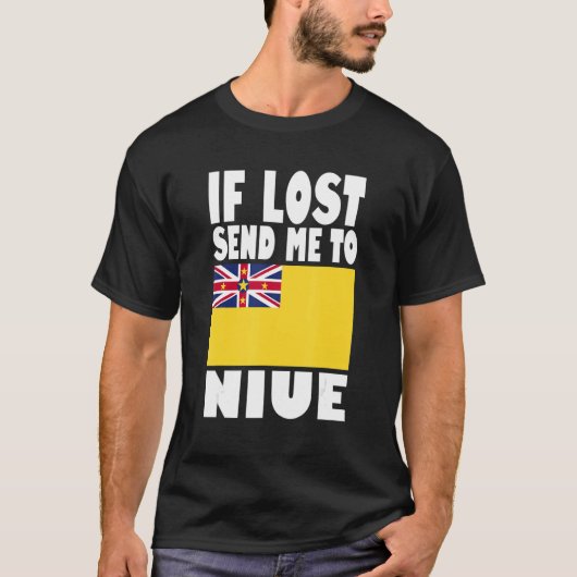 T-shirt Niue Flag Design  If lost send me to Niue (Devant)