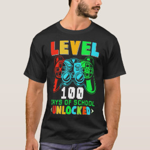 T-shirt Niveau 100 Jours De Jeux Vidéo De Gamer Déverrouil