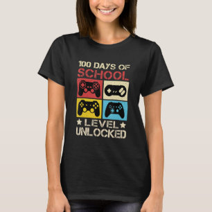 T-shirt Niveau 100 Jours De Jeux Vidéo De Gamer Déverrouil
