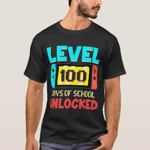 T-shirt Niveau 100 Jours De Jeux Vidéo De Gamer Déverrouil
